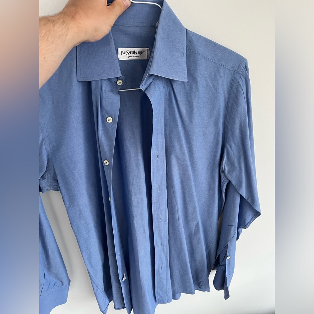 yves saint laurent dress shirt ysl logo on sleeve